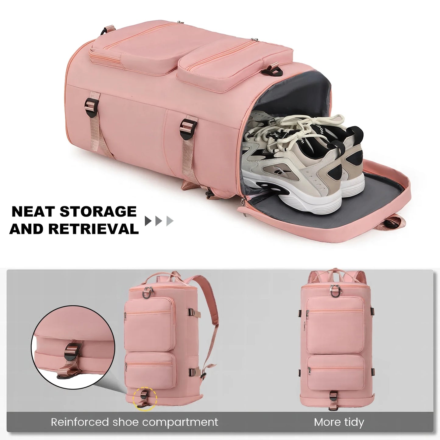 Duffle Bag Gym Bags Waterproof Sports Duffel Bags Travel Weekender Bag for Men Women Overnight Bag with Shoes Compartment