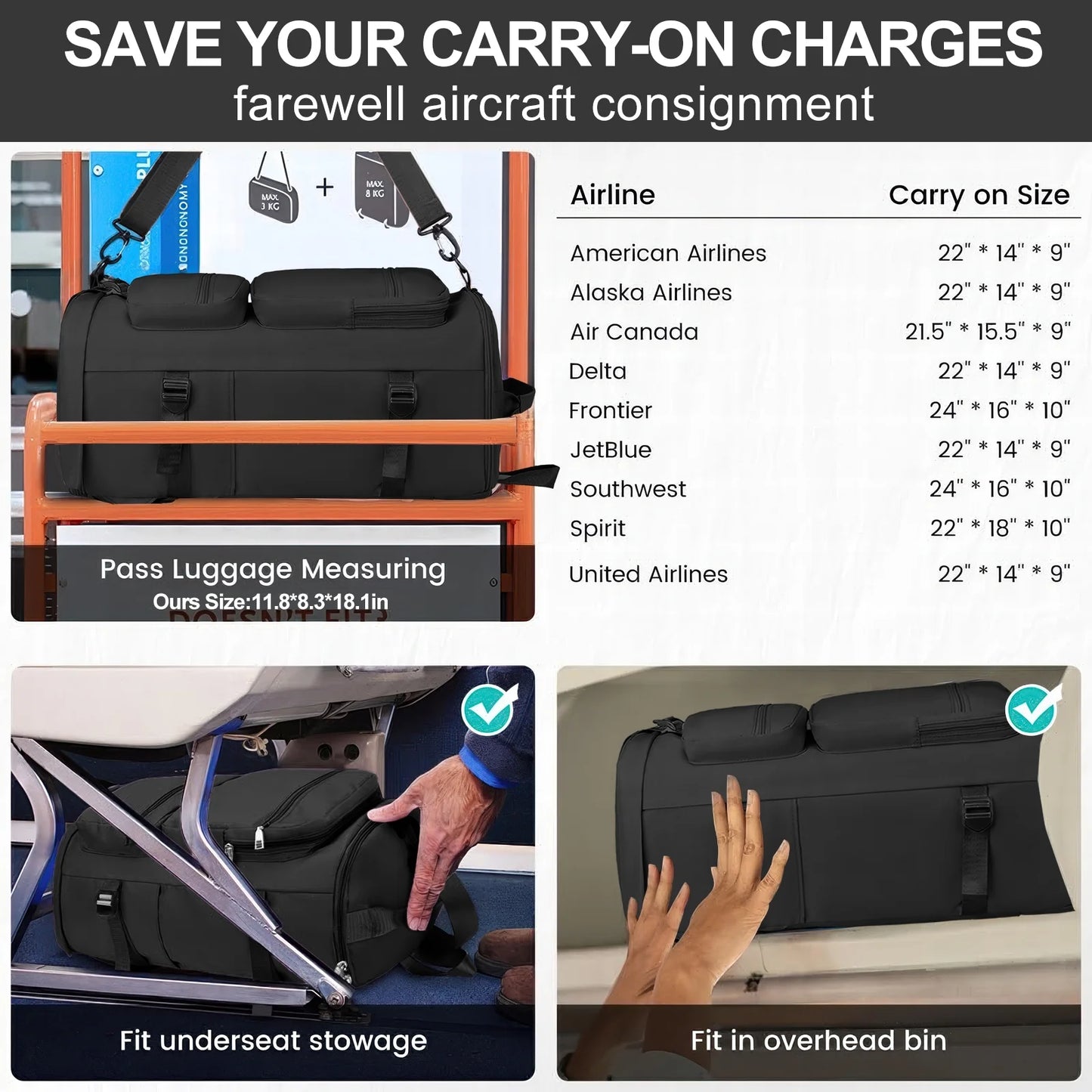 Duffle Bag Gym Bags Waterproof Sports Duffel Bags Travel Weekender Bag for Men Women Overnight Bag with Shoes Compartment