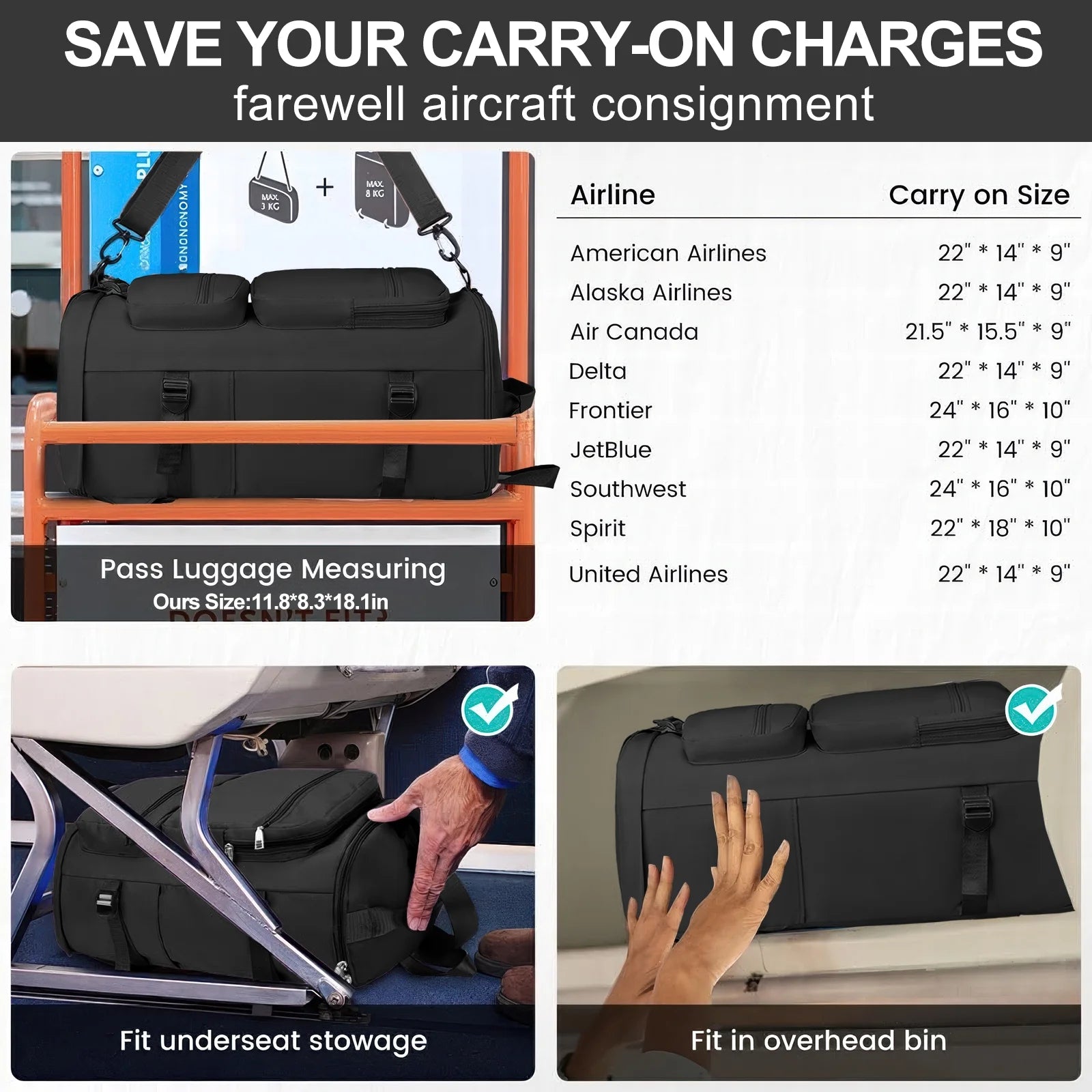 Duffle Bag Gym Bags Waterproof Sports Duffel Bags Travel Weekender Bag for Men Women Overnight Bag with Shoes Compartment