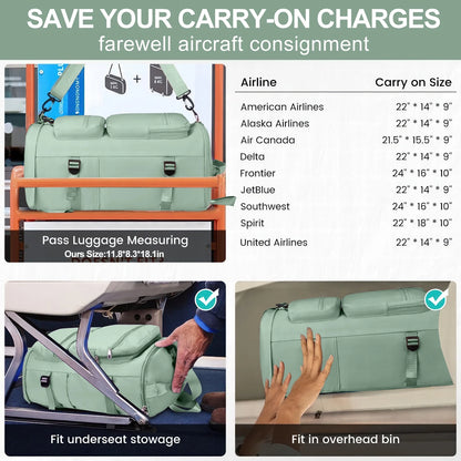 Duffle Bag Gym Bags Waterproof Sports Duffel Bags Travel Weekender Bag for Men Women Overnight Bag with Shoes Compartment