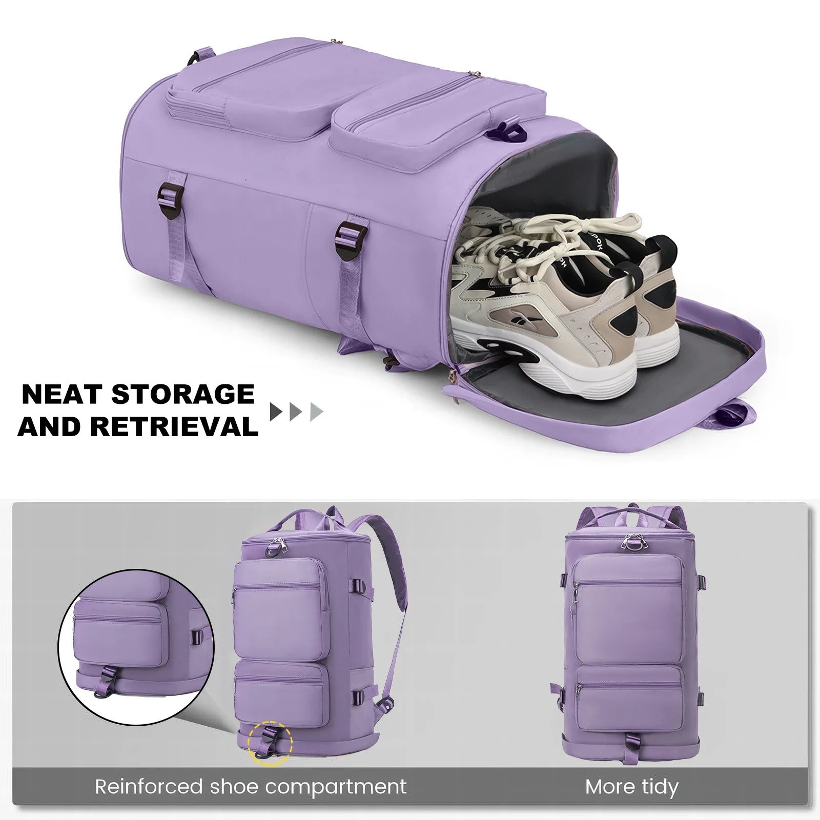 Duffle Bag Gym Bags Waterproof Sports Duffel Bags Travel Weekender Bag for Men Women Overnight Bag with Shoes Compartment