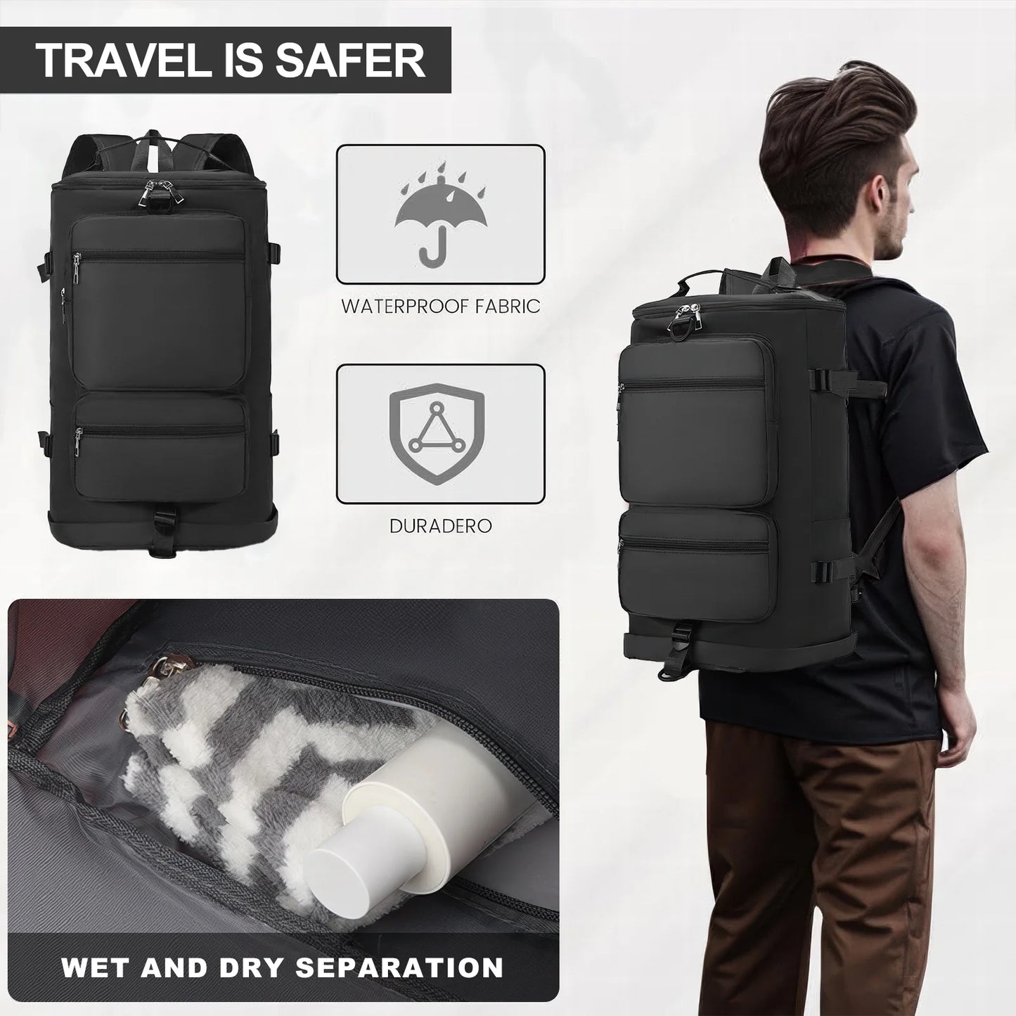 Duffle Bag Gym Bags Waterproof Sports Duffel Bags Travel Weekender Bag for Men Women Overnight Bag with Shoes Compartment