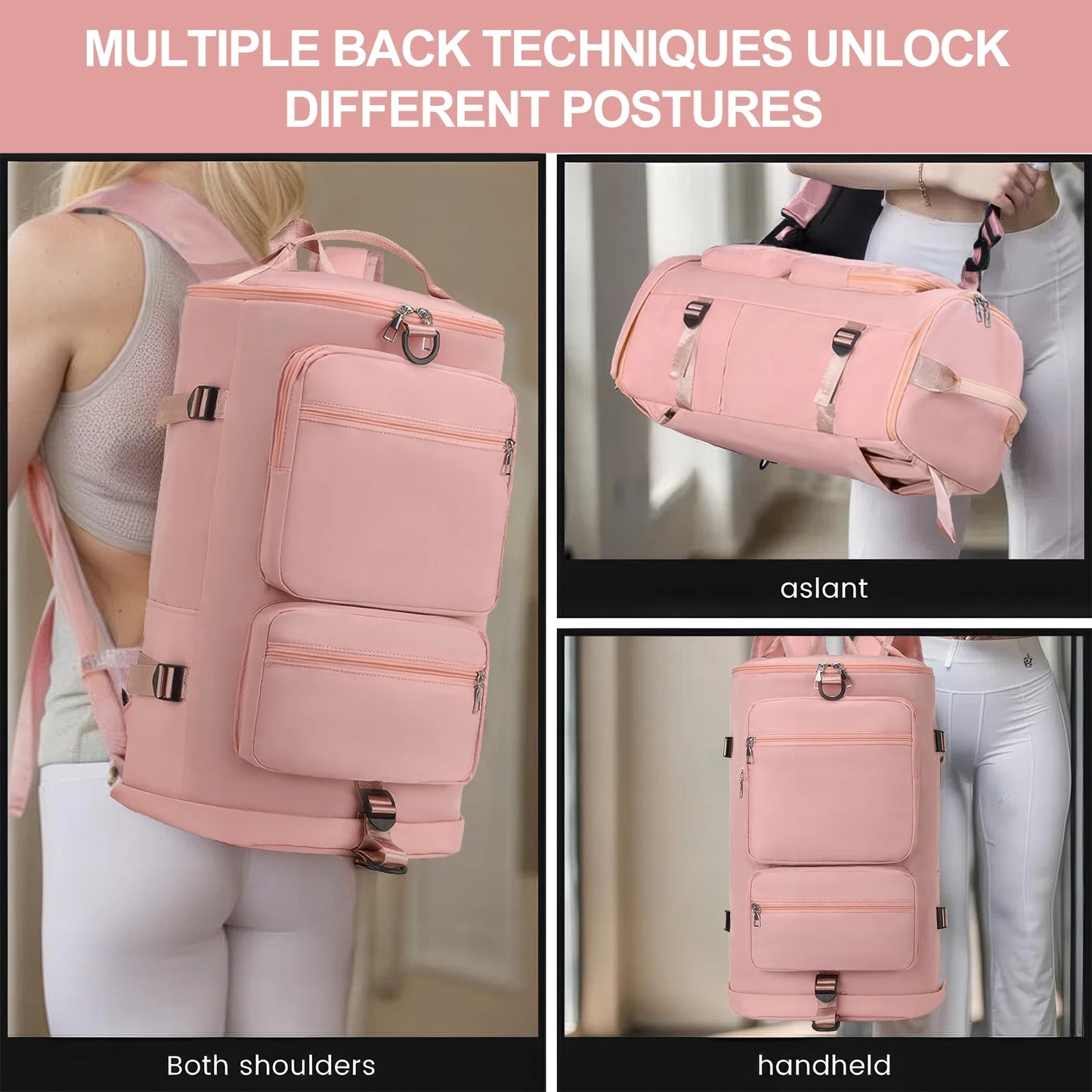 Duffle Bag Gym Bags Waterproof Sports Duffel Bags Travel Weekender Bag for Men Women Overnight Bag with Shoes Compartment