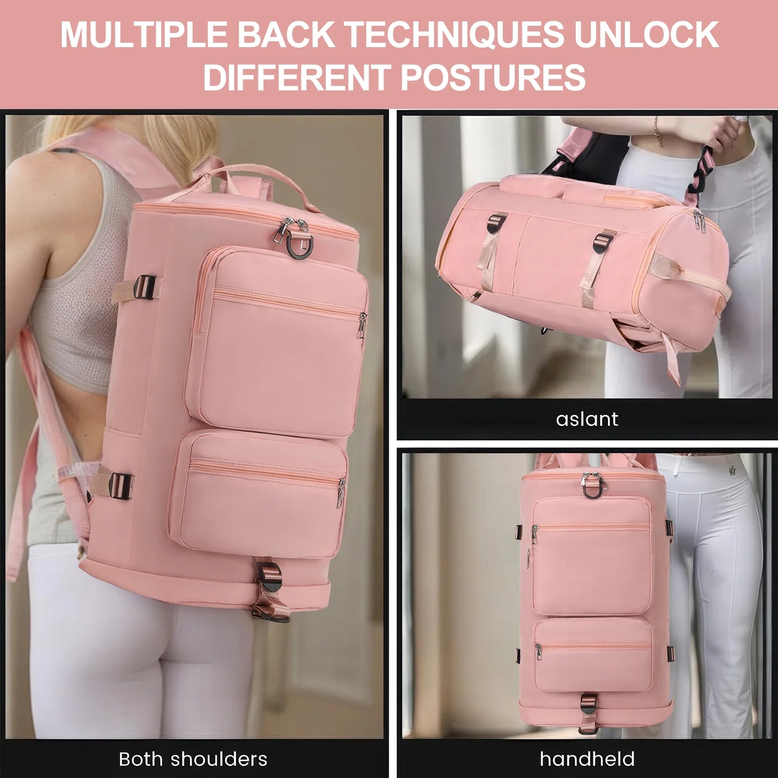 Duffle Bag Gym Bags Waterproof Sports Duffel Bags Travel Weekender Bag for Men Women Overnight Bag with Shoes Compartment