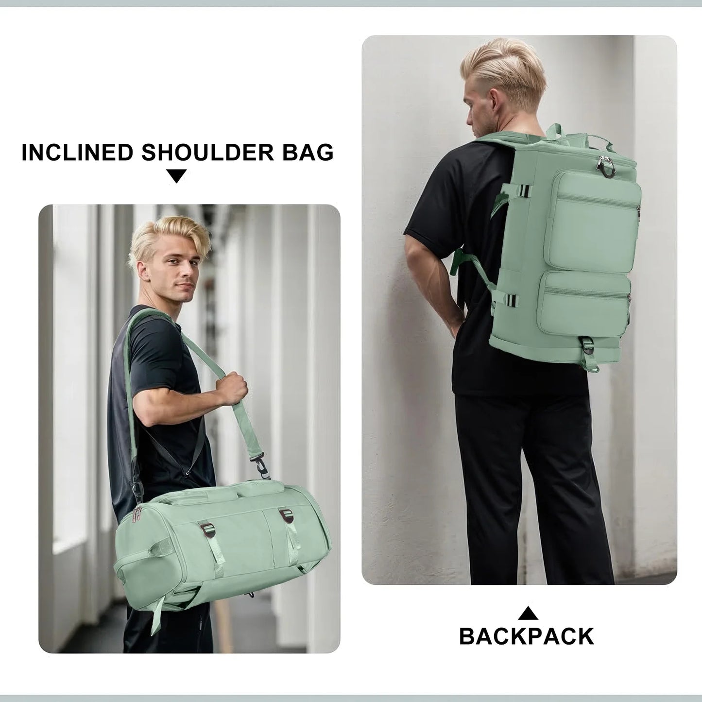 Duffle Bag Gym Bags Waterproof Sports Duffel Bags Travel Weekender Bag for Men Women Overnight Bag with Shoes Compartment