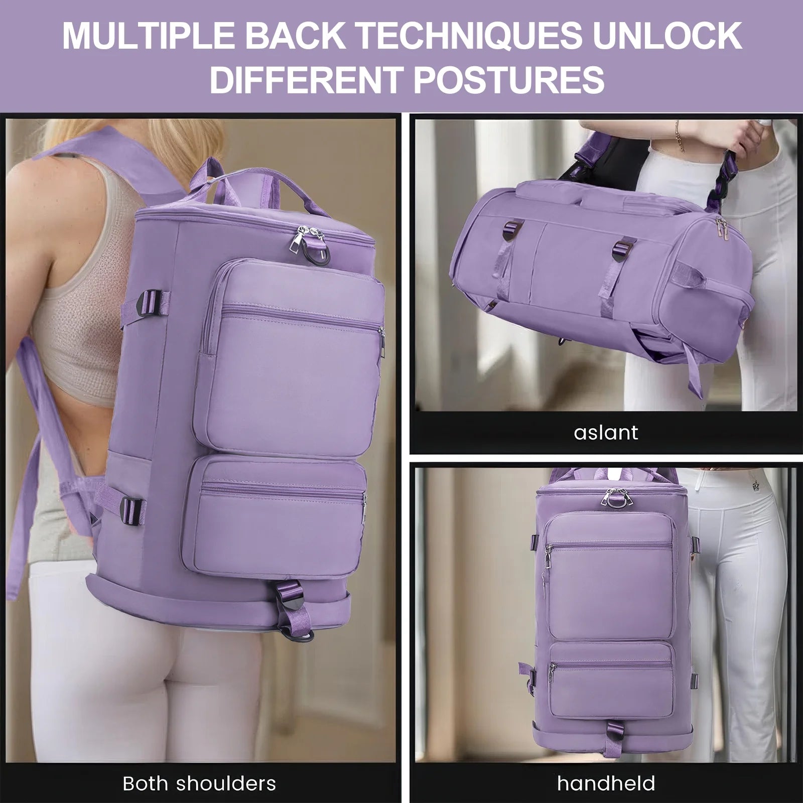 Duffle Bag Gym Bags Waterproof Sports Duffel Bags Travel Weekender Bag for Men Women Overnight Bag with Shoes Compartment