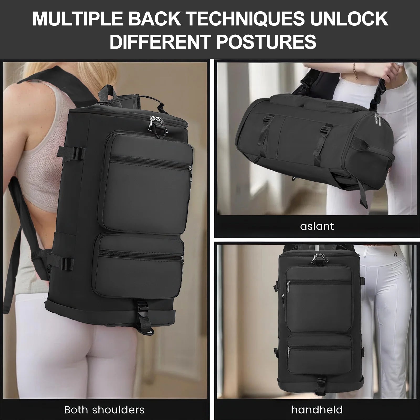 Duffle Bag Gym Bags Waterproof Sports Duffel Bags Travel Weekender Bag for Men Women Overnight Bag with Shoes Compartment