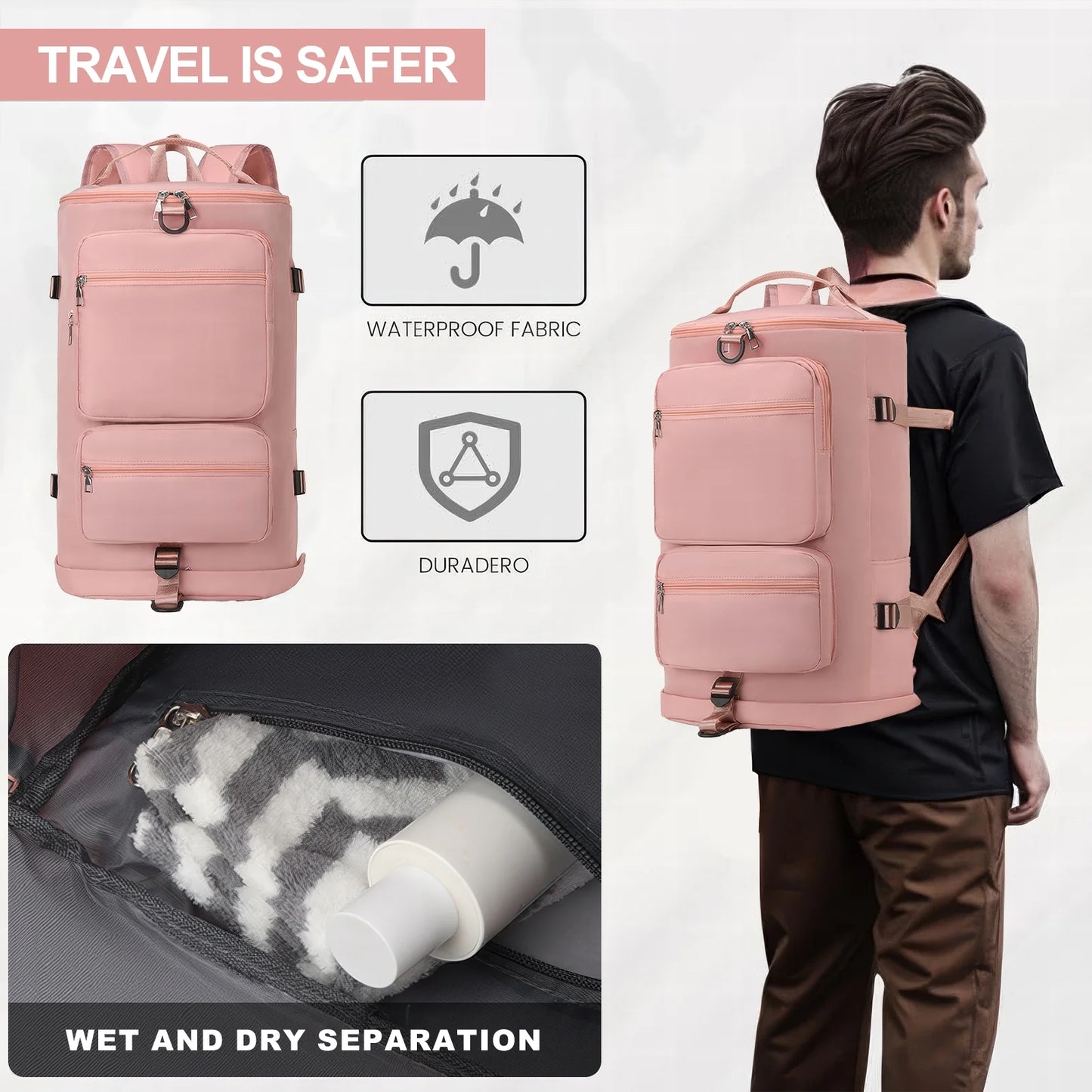 Duffle Bag Gym Bags Waterproof Sports Duffel Bags Travel Weekender Bag for Men Women Overnight Bag with Shoes Compartment